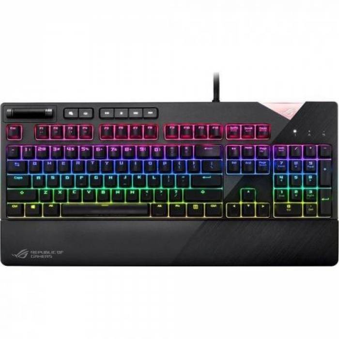 Tastatura Asus ROG Strix Flare Cherry MX Red, RGB LED, USB, Black