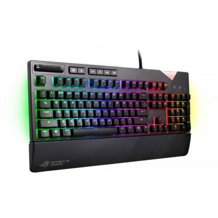 Tastatura Asus ROG Strix Flare Cherry MX Red, RGB LED, USB, Black