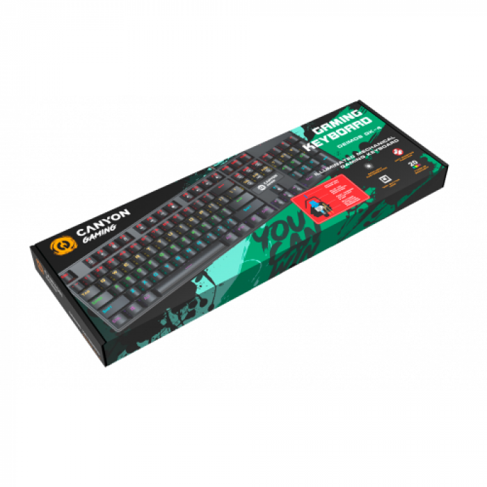 Tastatura Canyon CND-SKB4, RGB LED, USB, Black