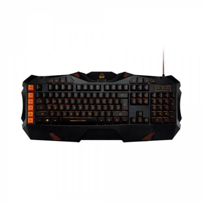 Tastatura Canyon Fobos, Orange Led, USB, Black-Orange