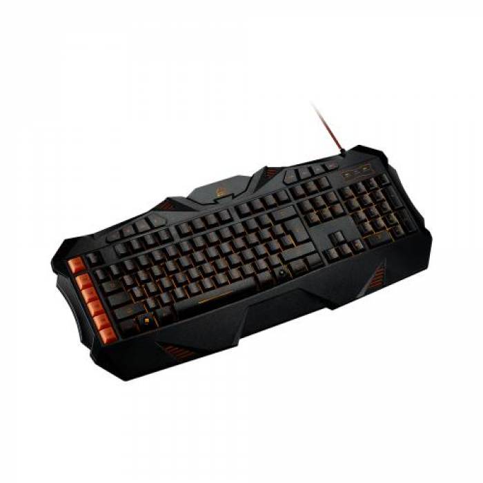 Tastatura Canyon Fobos, Orange Led, USB, Black-Orange