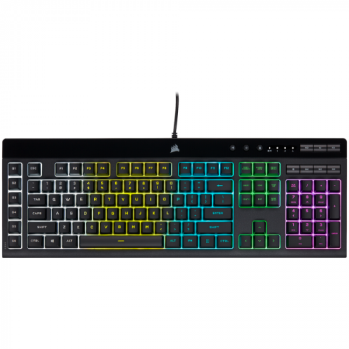 Tastatura Corsair K55 RGB Pro, RGB LED, USB, Black