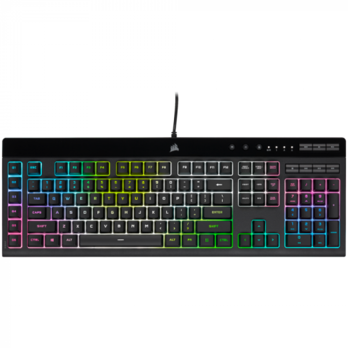 Tastatura Corsair K55 RGB Pro XT, RGB LED, USB, Black