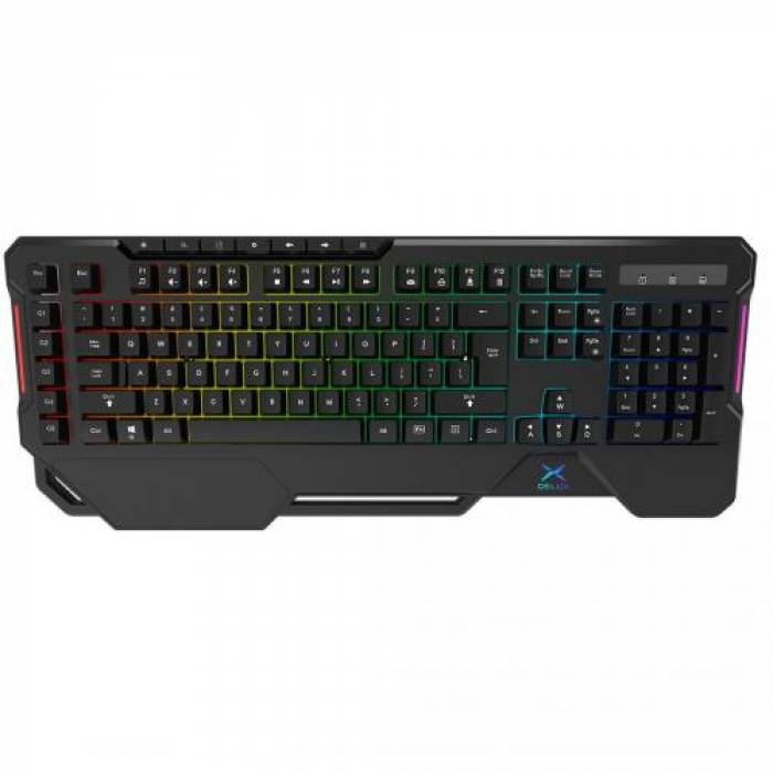 Tastatura Delux K9600, RGB LED, USB, Black