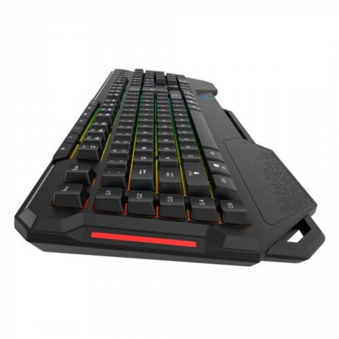 Tastatura Delux K9600, RGB LED, USB, Black