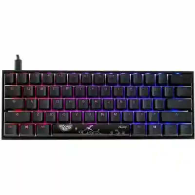 Tastatura Ducky Mecha Mini Cherry MX Blue Mecanica, RGB LED, USB, Black