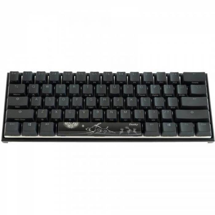 Tastatura Ducky Mecha Mini Cherry MX Silent Red Mecanica, RGB LED, USB, Black