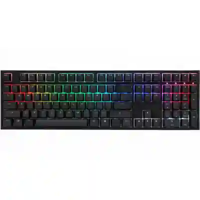 Tastatura Ducky One 2 Cherry MX Blue Mecanica, RGB LED, USB, Black-White