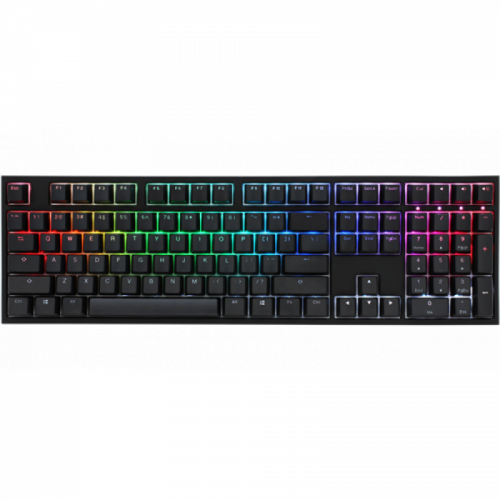 Tastatura Ducky One 2 Cherry MX Blue Mecanica, RGB LED, USB, Black-White