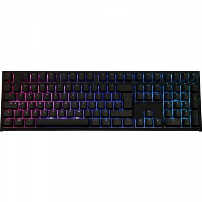 Tastatura Ducky One 2 Cherry MX Blue Mecanica, RGB LED, USB, Black-White