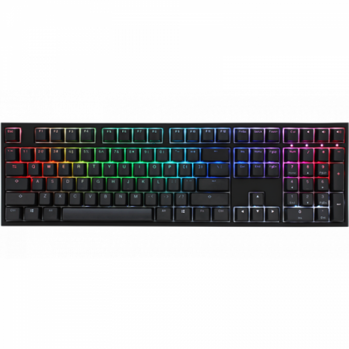 Tastatura Ducky One 2 Cherry MX Silver Mecanica, RGB LED, USB, Black-White