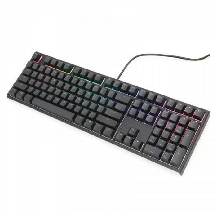 Tastatura Ducky One 2 Cherry MX Silver Mecanica, RGB LED, USB, Black-White