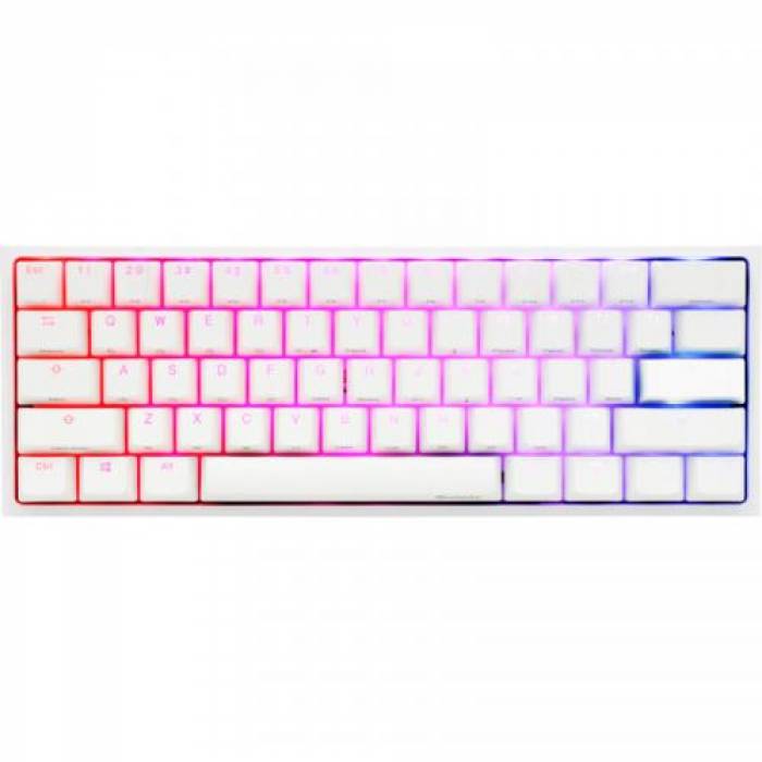 Tastatura Ducky One 2 Mini Cherry MX Speed Silver Mecanica, RGB LED, USB, Pure White