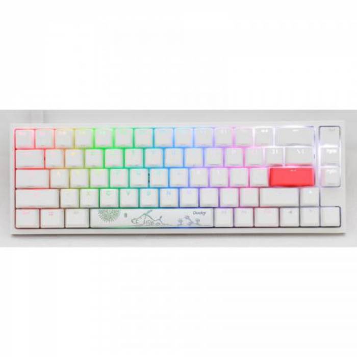 Tastatura Ducky One 2 SF Cherry MX Red Mecanica, RGB LED, USB, Pure White