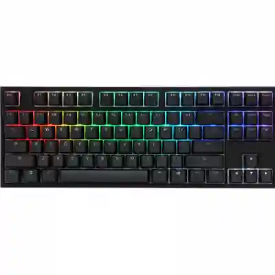 Tastatura Ducky One 2 TKL Cherry MX Blue Mecanica, RGB LED, USB, Black-White