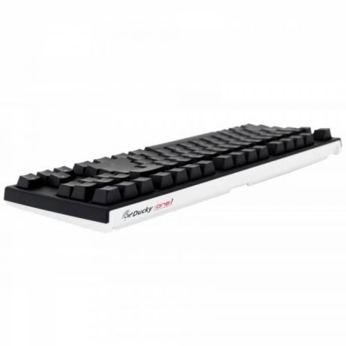 Tastatura Ducky One 2 TKL Cherry MX Silent Red Mecanica, RGB LED, USB, Black-White