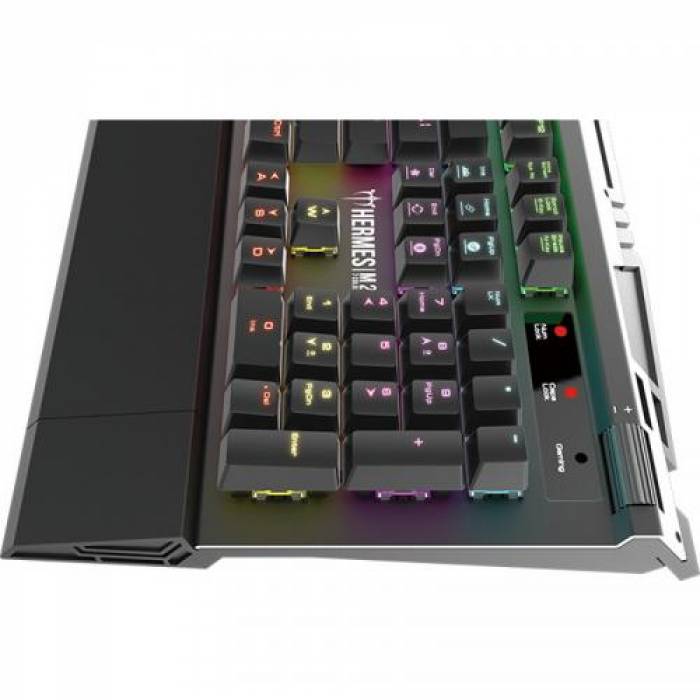 Tastatura Gamdias Hermes M2 Optical Blue Mecanica, RGB LED, USB, Black-Silver