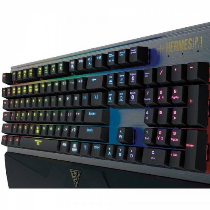 Tastatura Gamdias HERMES P1 Gamdias Brown, RGB LED, USB, Black
