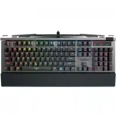 Tastatura Gamdias Hermes P2 Optical Brown Mecanica, RGB LED, USB, Black-Silver