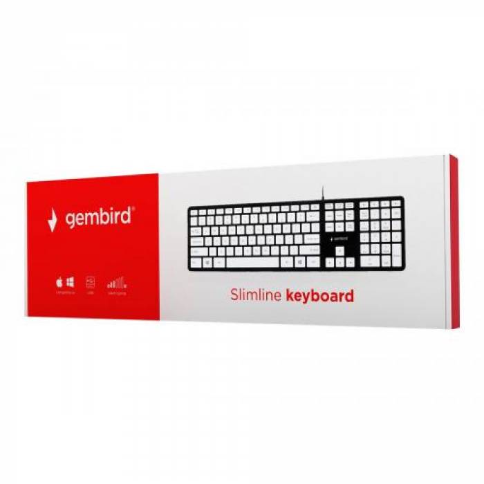 Tastatura Gembird KB-MCH-02-BKW, USB, Black-White