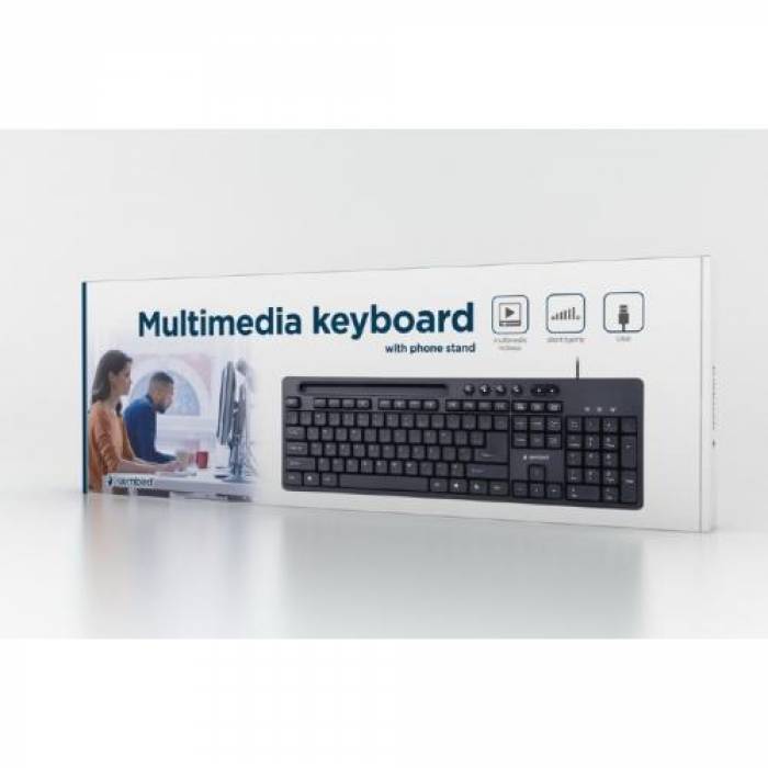 Tastatura Gembird KB-UM-108, US Layout, USB, Black