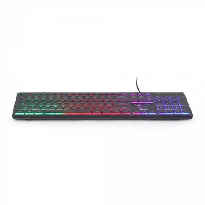 Tastatura Gembird KB-UML-01, RGB LED, USB, Black