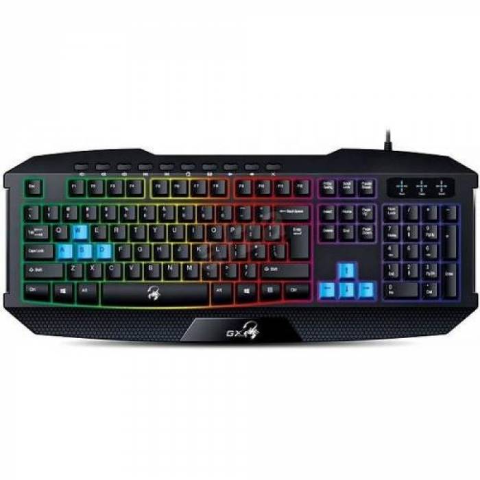 Tastatura Genius Scorpion K215, RGB LED, USB, Black