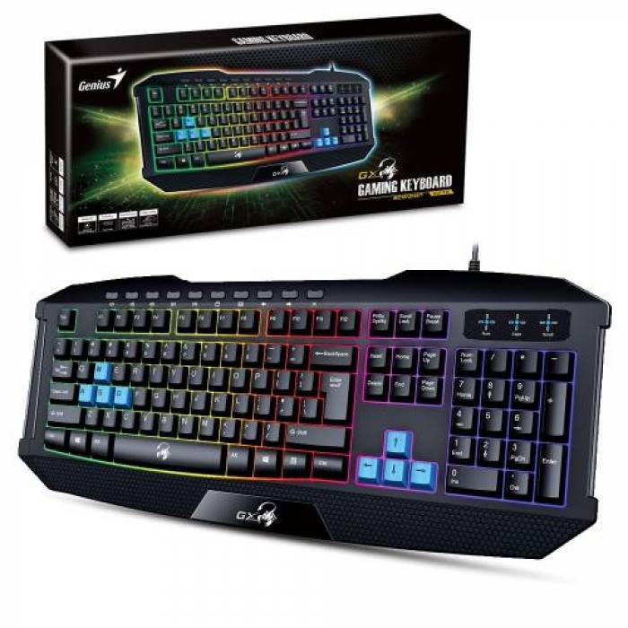 Tastatura Genius Scorpion K215, RGB LED, USB, Black