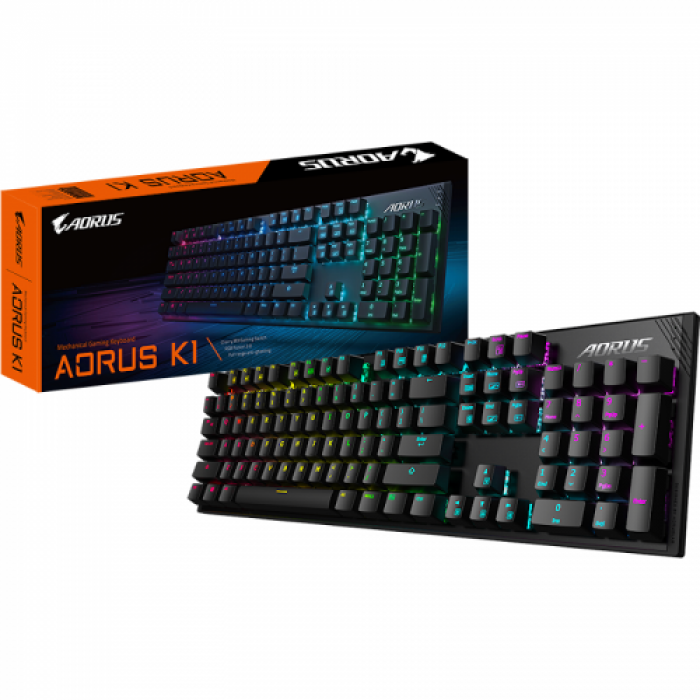 Tastatura Gigabyte AORUS K1 Cherry MX Red, RGB LED, USB, Black