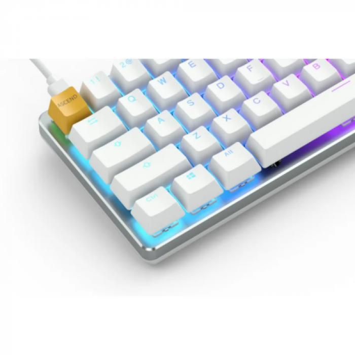 Tastatura Glorious PC Gaming Race GMMK Compact Gateron Brown Mecanica Ice Edition, RGB LED, USB, White