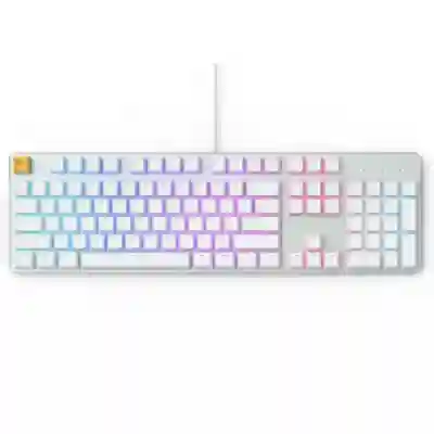 Tastatura Glorious PC Gaming Race GMMK Full-Size Gateron Brown Mecanica Ice Edition, RGB LED, USB, White