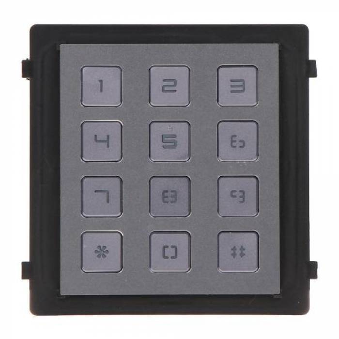 Tastatura Hikvision DS-KD-KP pentru videointerfon, Black