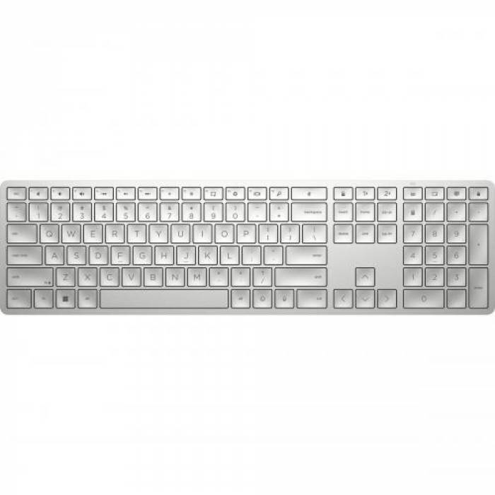 Tastatura HP 970 Programmable, USB Wireless, Silver