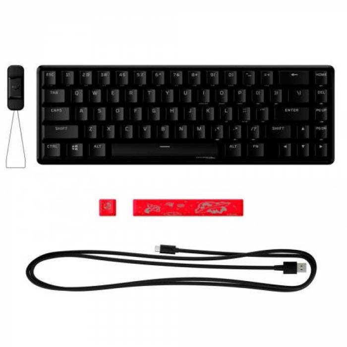 Tastatura HP HyperX Alloy Origins 65 Red Switch, RGB LED, USB, Black