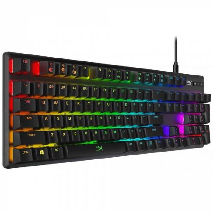 Tastatura HP HyperX Alloy Origins Aqua Switch, RGB LED, USB, Black