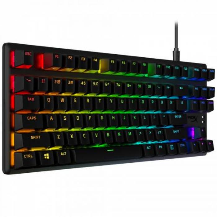 Tastatura HyperX Alloy Origins Core TKL PBT Aqua Switch, RGB LED, USB, Black