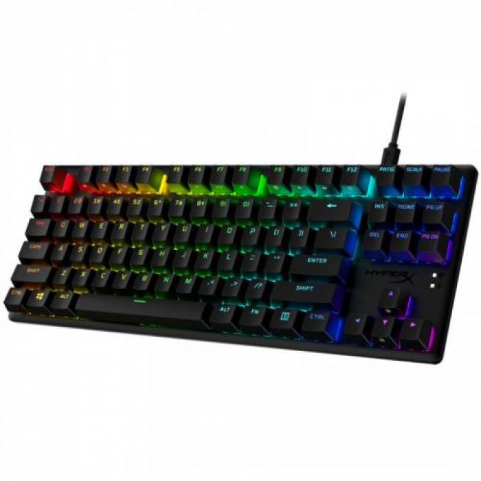 Tastatura HyperX Alloy Origins Core TKL PBT Aqua Switch, RGB LED, USB, Black