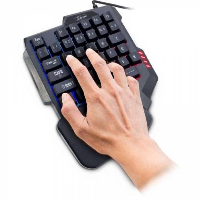 Tastatura Inter-Tech Etherno KB-3035, RGB LED, USB, Black
