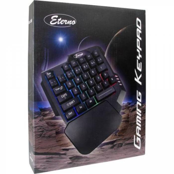 Tastatura Inter-Tech Etherno KB-3035, RGB LED, USB, Black