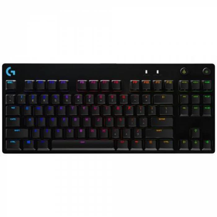 Tastatura Logitech G Pro, RGB LED, USB, Layout US, Black