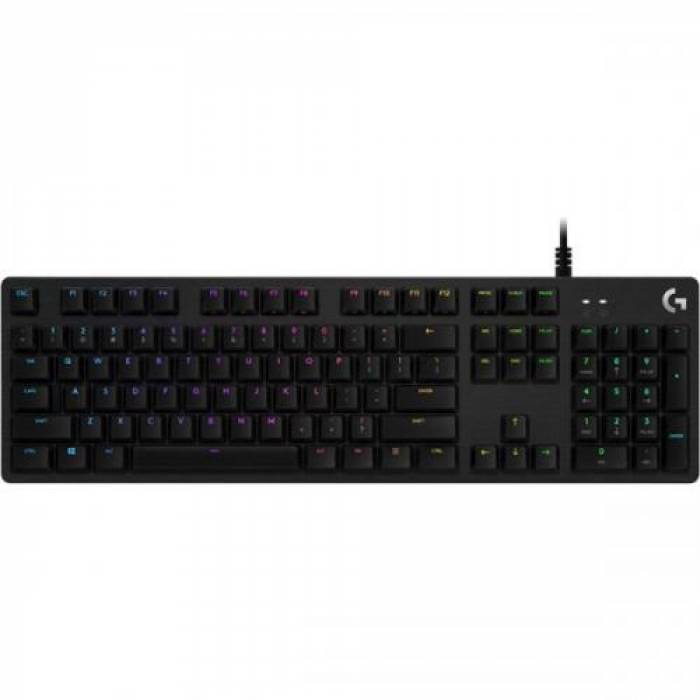 Tastatura Logitech G512 Carbon GX Blue Tactile Switch, RGB LED, USB, Layout US,Carbon Black