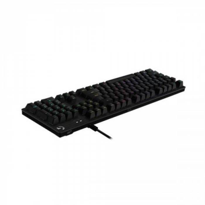 Tastatura Logitech G512 Carbon GX Blue Tactile Switch, RGB LED, USB, Layout US,Carbon Black