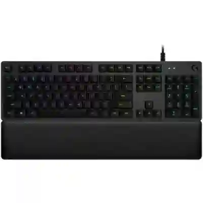 Tastatura Logitech G513 Carbon GX Blue Clicky, RGB LED, USB, Carbon 