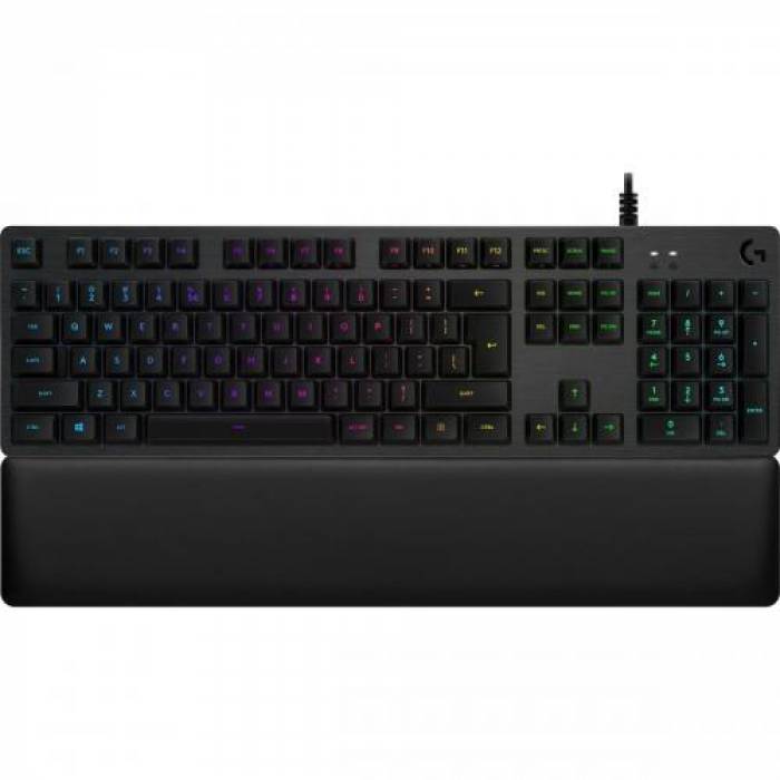 Tastatura Logitech G513 Carbon GX Red Linear Switch, RGB LED, USB, Layout US, Black