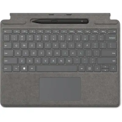 Tastatura Microsoft Surface Pro Signature Type Cover, Platinum Silver + Stylus Surface Slim Pen 2