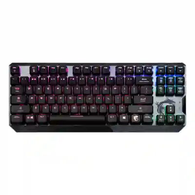 Tastatura MSI Vigor GK50 Low Profile TKL, RGB LED, USB, Black-Grey