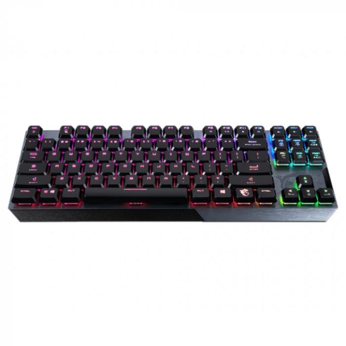 Tastatura MSI Vigor GK50 Low Profile TKL, RGB LED, USB, Black-Grey