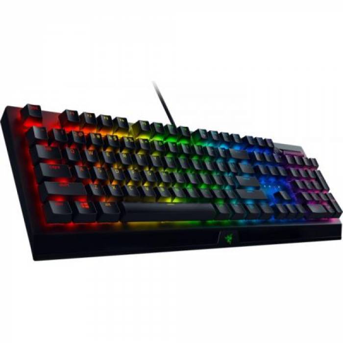 Tastatura Razer BlackWidow V3 Green Switch, RGB LED, USB, Black