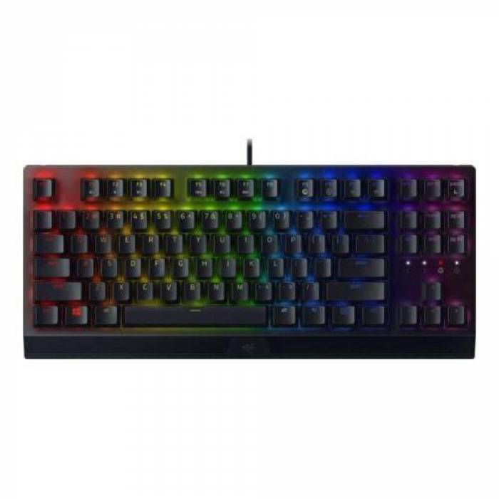 Tastatura Razer Blackwidow V3 TKL Yellow Switch, RGB LED, USB, Black