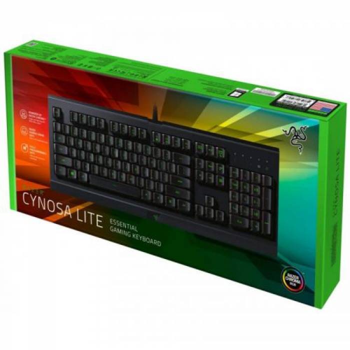 Tastatura Razer Cynosa Lite, RGB LED, USB, Black